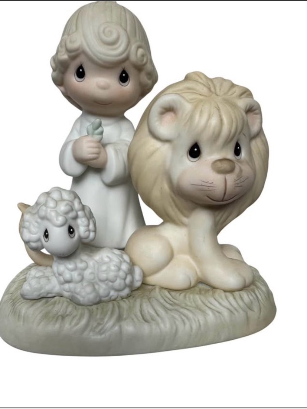 Precious Moments 1982 Jonathan & David Peace on Earth Figurine Lion Lamb E-9287